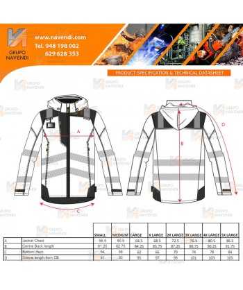 Parka de alta visibilidad, impermeable, desmontable 3 en uno  y transpirable