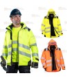 Parka de alta visibilidad, impermeable, desmontable 3 en uno  y transpirable