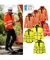 Parka de alta visibilidad con cintas segmentadas y capucha