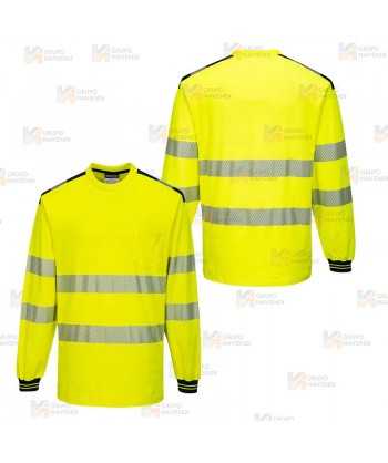 Camiseta bicolor bicapa de manga larga cintas segmentadas