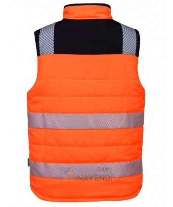 Chaleco acolchado bicolor reversible de alta visibilidad