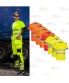 Camiseta alta visibilidad con cintas reflectantes segmentadas