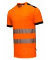 Camiseta alta visibilidad con cintas reflectantes segmentadas