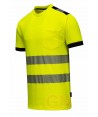 Camiseta alta visibilidad con cintas reflectantes segmentadas