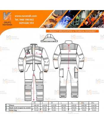 Buzo de alta visibilidad, impermeable y transpirable