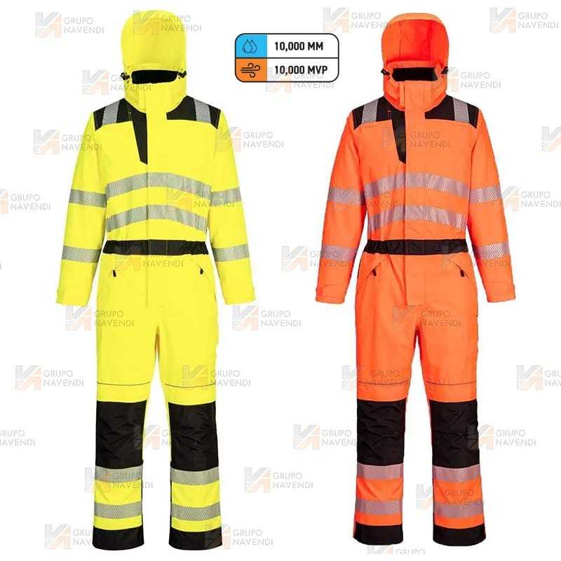 Buzo de alta visibilidad, impermeable y transpirable
