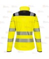 Softshell en alta visibilidad para mujer con cintas segmentadas