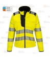 Softshell en alta visibilidad para mujer con cintas segmentadas