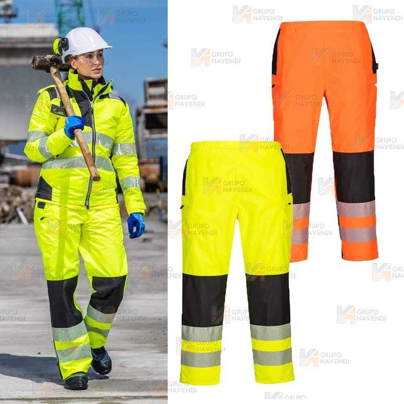 Pantalón de trabajo para mujer impermeable, transpirable y de alta visibilidad