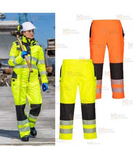 Pantalón de trabajo para mujer impermeable, transpirable y de alta visibilidad