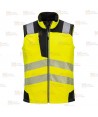 Chaleco softshell bicolor de tres capas y de alta visibilidad