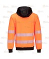 Chaqueta sudadera bicolor alta visibilidad con capucha