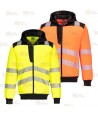 Chaqueta sudadera bicolor alta visibilidad con capucha