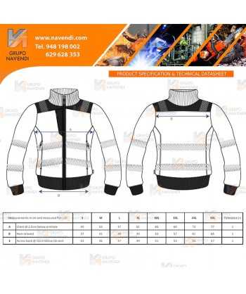 Sudadera bicolor alta visibilidad con media cremallera