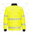 Sudadera bicolor alta visibilidad con media cremallera