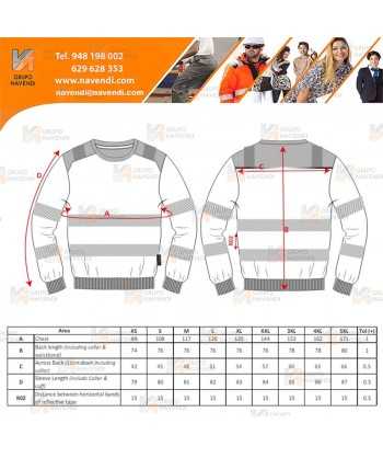 Sudadera bicolor alta visibilidad con cuello redondo