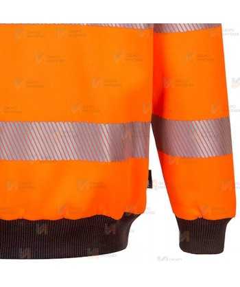 Sudadera bicolor alta visibilidad con cuello redondo