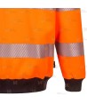 Sudadera bicolor alta visibilidad con cuello redondo