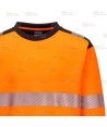 Sudadera bicolor alta visibilidad con cuello redondo