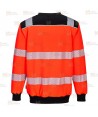 Sudadera bicolor alta visibilidad con cuello redondo