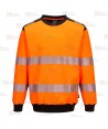 Sudadera bicolor alta visibilidad con cuello redondo
