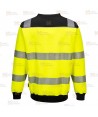 Sudadera bicolor alta visibilidad con cuello redondo