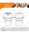 Camiseta alta visibilidad cuello pico con cintas reflectantes segmentadas