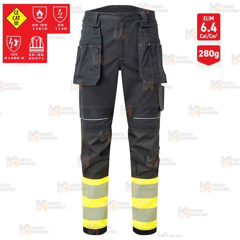 Pantalón ignífugo Modaflame de alta visibilidad y multinorma