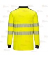 Polo ignífugo Modaflame de alta visibilidad y multinorma color amarillo flúor y negro