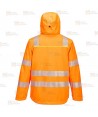 Parka impermeable 4 en 1 de alta visibilidad color naranja flúor y negro
