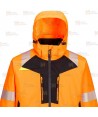 Parka impermeable 4 en 1 de alta visibilidad color naranja flúor y negro
