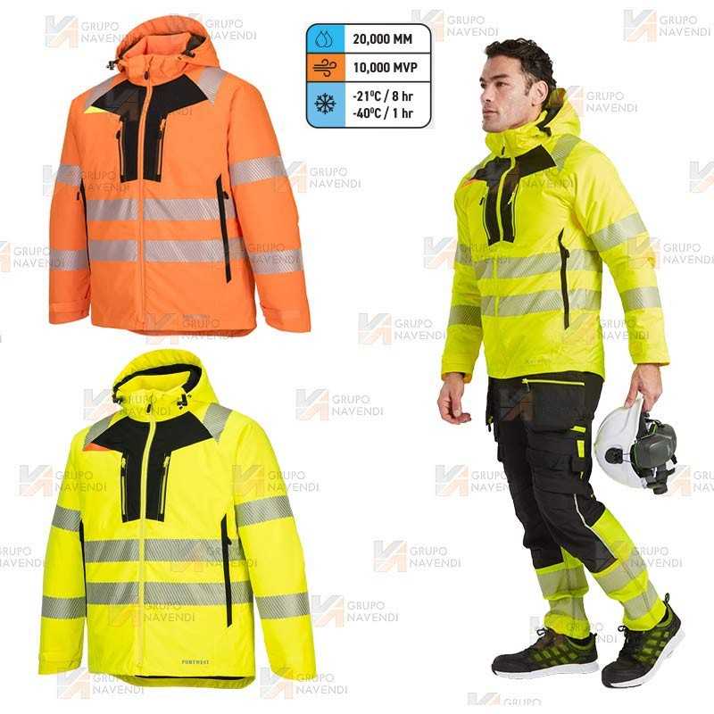 Parka impermeable de alta visibilidad con forro Insulatex para frío intenso