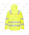 Softshell impermeable de alta visibilidad color amarillo flúor y negro