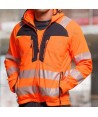 Softshell impermeable de alta visibilidad color naranja flúor y negro