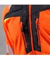 Softshell impermeable de alta visibilidad color naranja flúor y negro