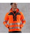 Softshell impermeable de alta visibilidad color naranja flúor y negro