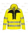 Softshell impermeable de alta visibilidad color amarillo flúor y negro