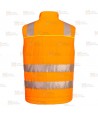 Chaleco Hybrid Baffle de alta visibilidad color naranja flúor y negro