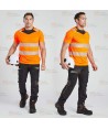 Camiseta bicapa de manga corta de alta visibilidad