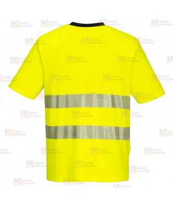 Camiseta bicapa de manga corta de alta visibilidad