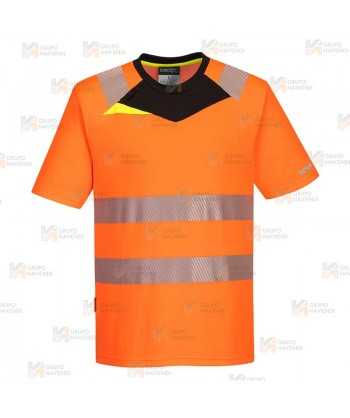 Camiseta bicapa de manga corta de alta visibilidad