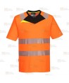 Camiseta bicapa de manga corta de alta visibilidad