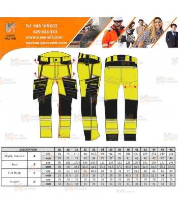 Pantalón Holster DX4 de alta visibilidad, con bolsillos desmontables color naranja flúor/negro