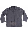 Bata sahariana corta unisex con cuello y tres bolsillos color gris
