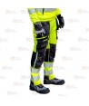 Pantalón Holster DX4 de alta visibilidad, con bolsillos desmontables color amarillo flúor/negro