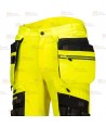 Pantalón Holster DX4 de alta visibilidad, con bolsillos desmontables color amarillo flúor/negro