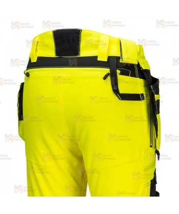 Pantalón Holster DX4 de alta visibilidad, con bolsillos desmontables color amarillo flúor/negro