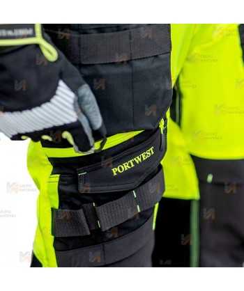 Pantalón Holster DX4 de alta visibilidad, con bolsillos desmontables color amarillo flúor/negro