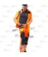 Pantalón Holster DX4 de alta visibilidad, con bolsillos desmontables color naranja flúor/negro