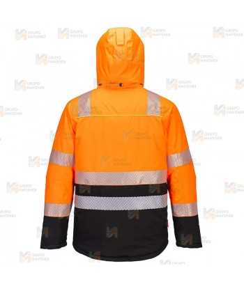 Parka bicolor de alta visibilidad clase 2, impermeable y forro Insulatex
